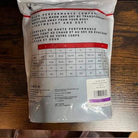 Spyder Mens Midweight Baselayer Pant High Performance Comfort - Picture 3 of 3